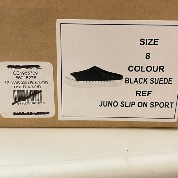 FREE PEOPLE Black Suede Juno Slip On Sport Sneakers Size 8 - Picture 7 of 8